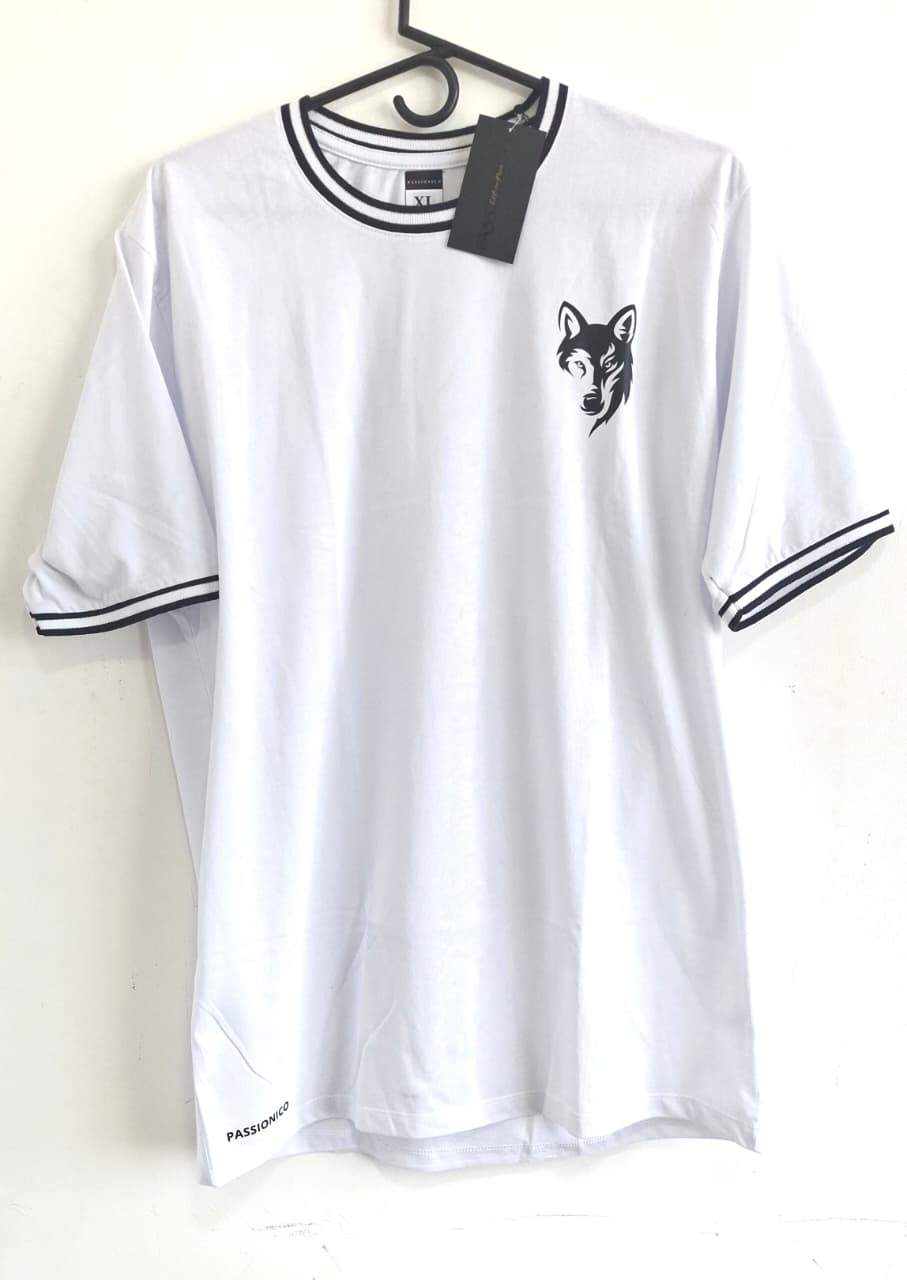 Camiseta cuello tejido algodon