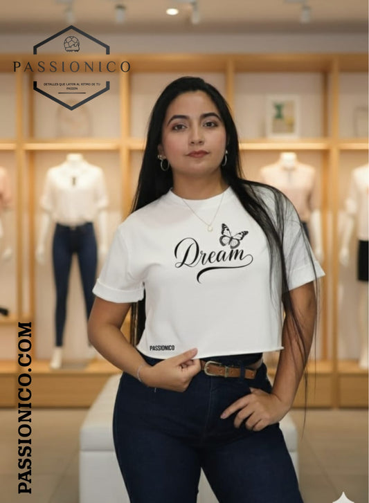 Camiseta Bluson corto dama tela pesada 230 gm