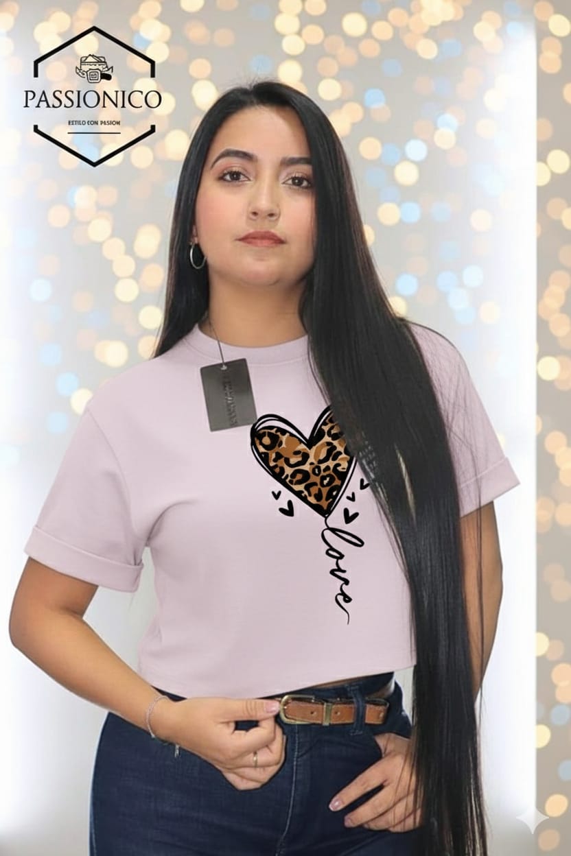 Camiseta Bluson corto dama tela pesada 230 gm