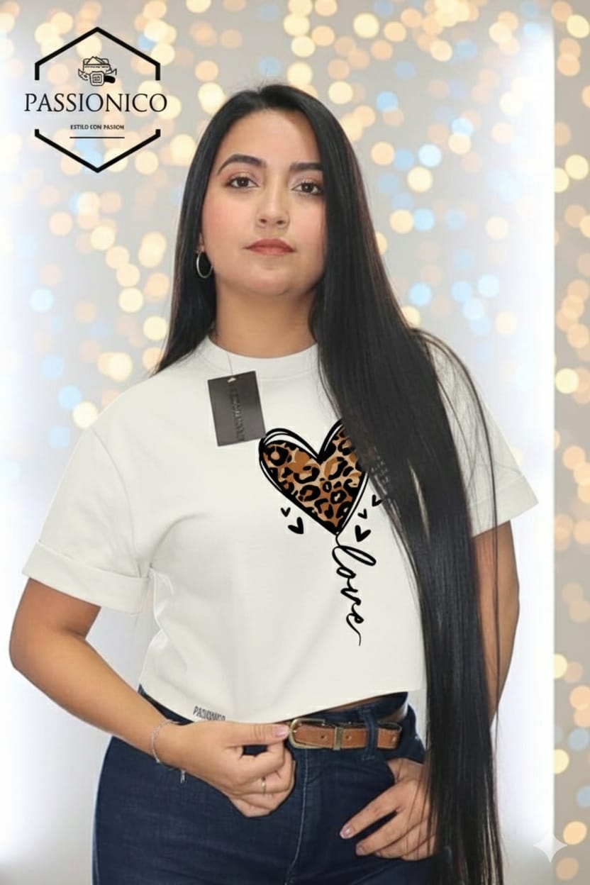 Camiseta Bluson corto dama tela pesada 230 gm