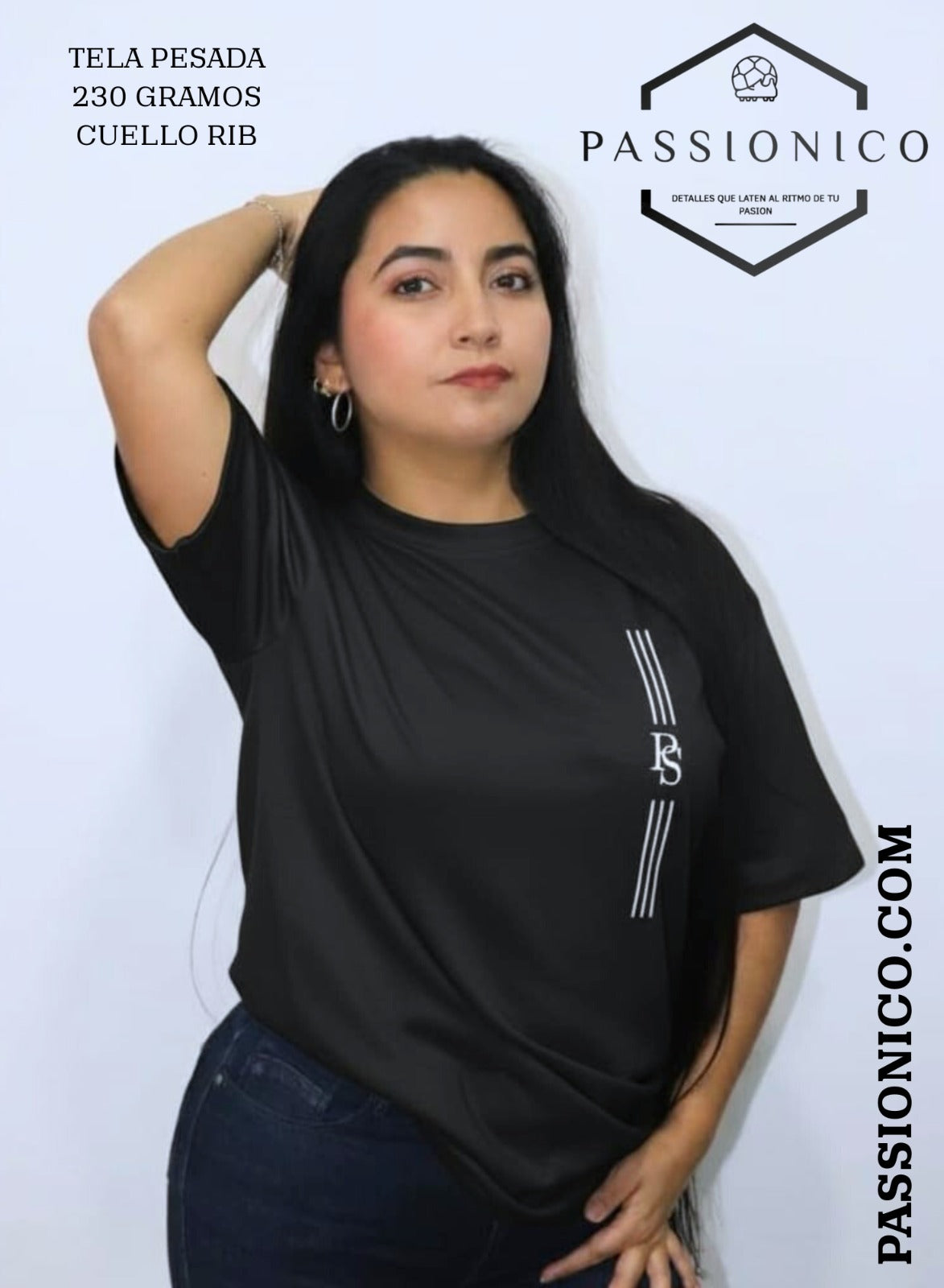 Camiseta Dama tela pesada 230 gm