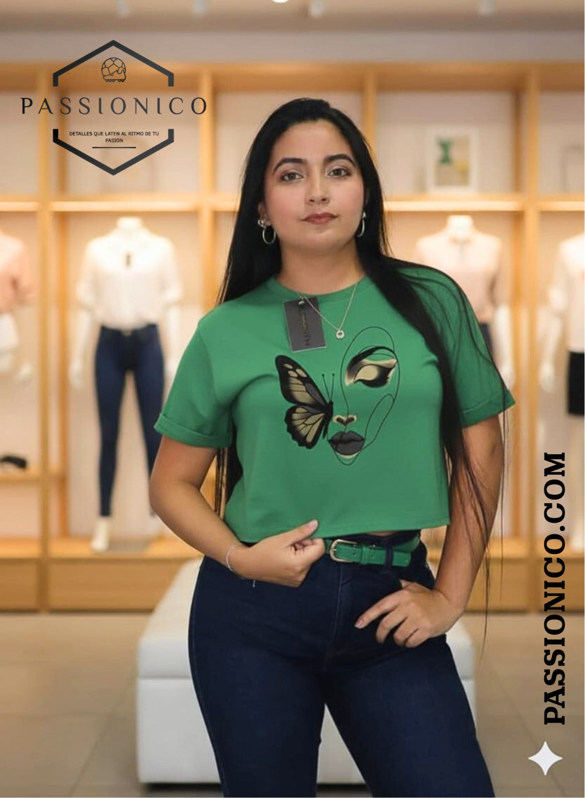 Camiseta Bluson corto dama tela pesada 230 gm