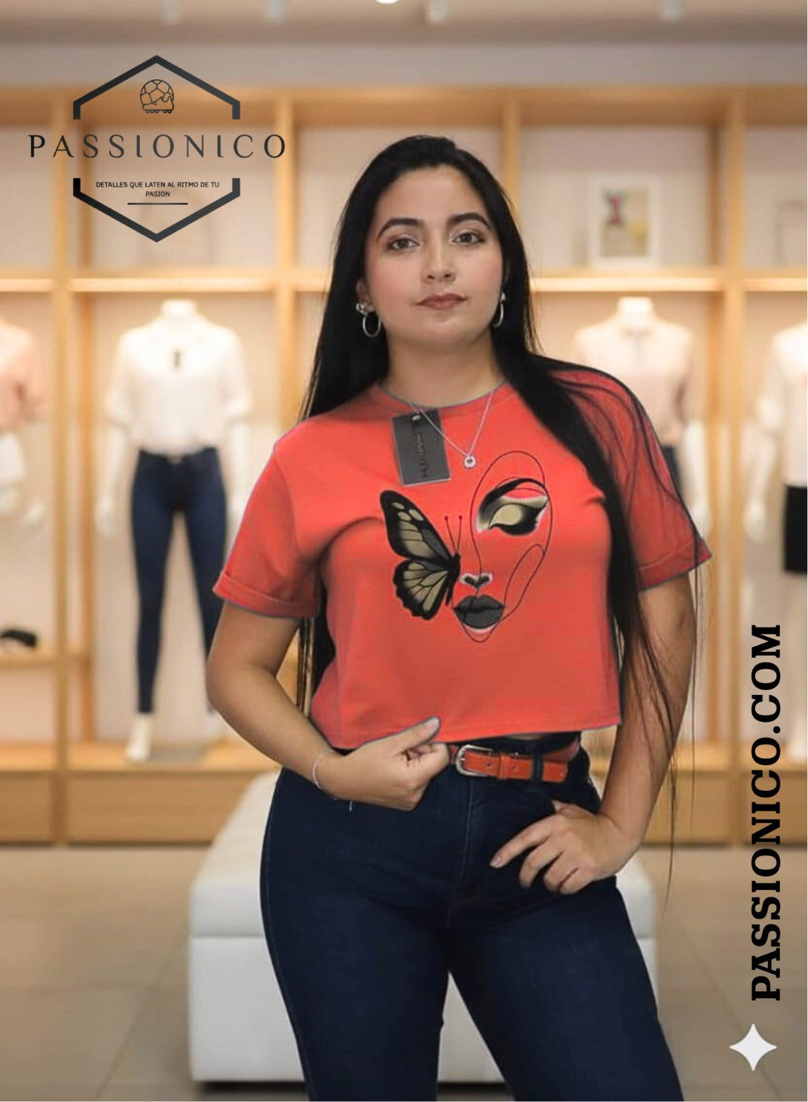 Camiseta Bluson corto dama tela pesada 230 gm