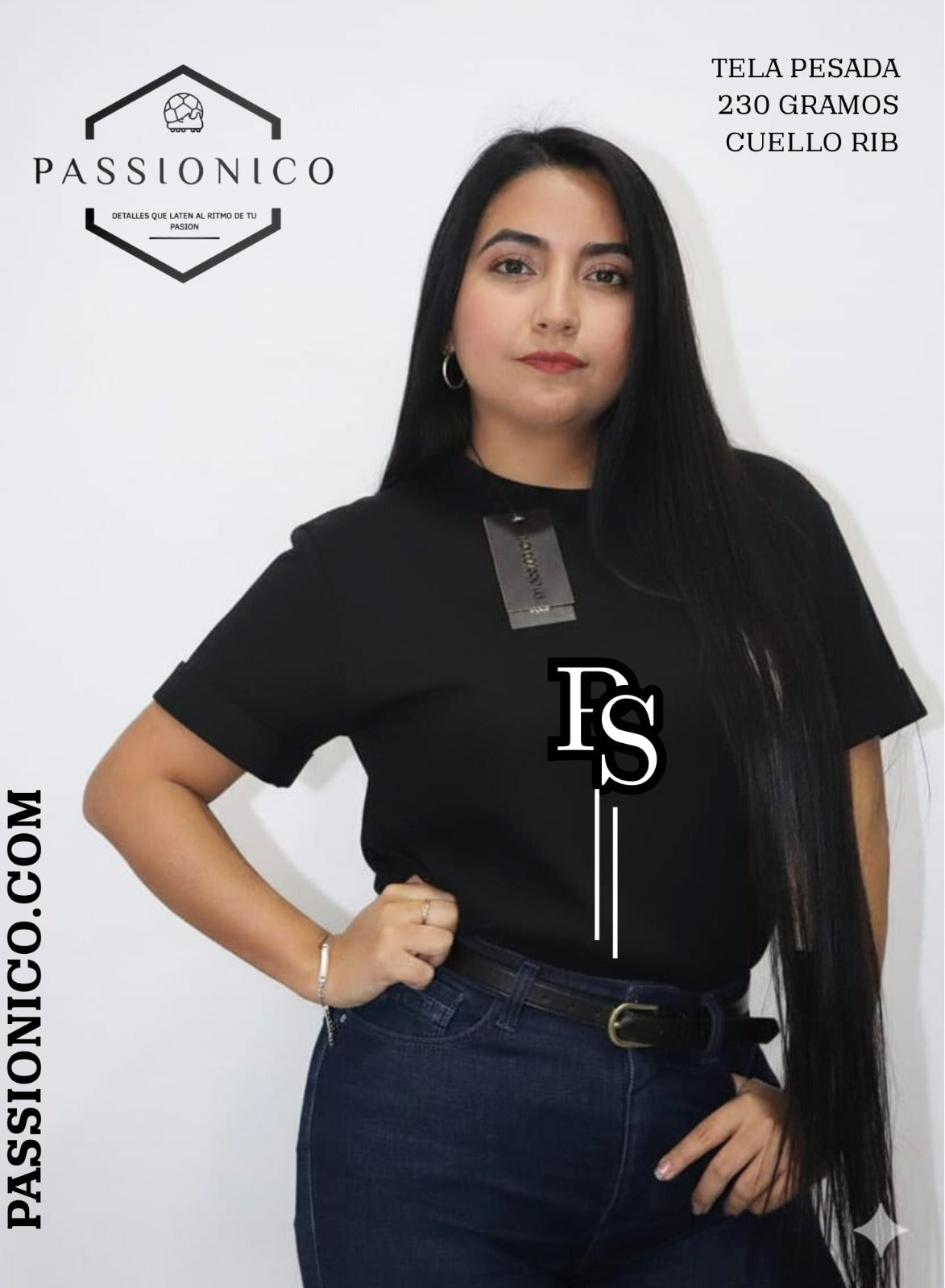 Camiseta Dama tela pesada 230 gm