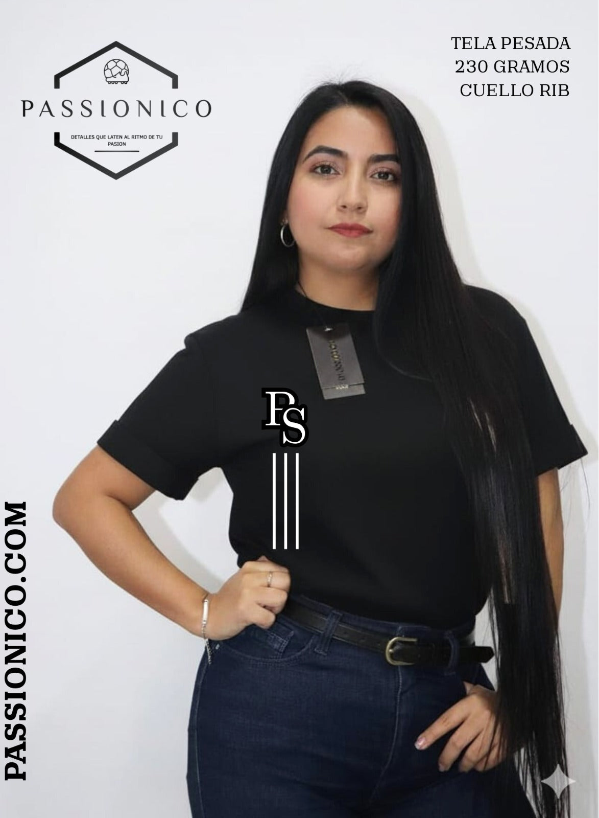 Camiseta Dama tela pesada 230 gm