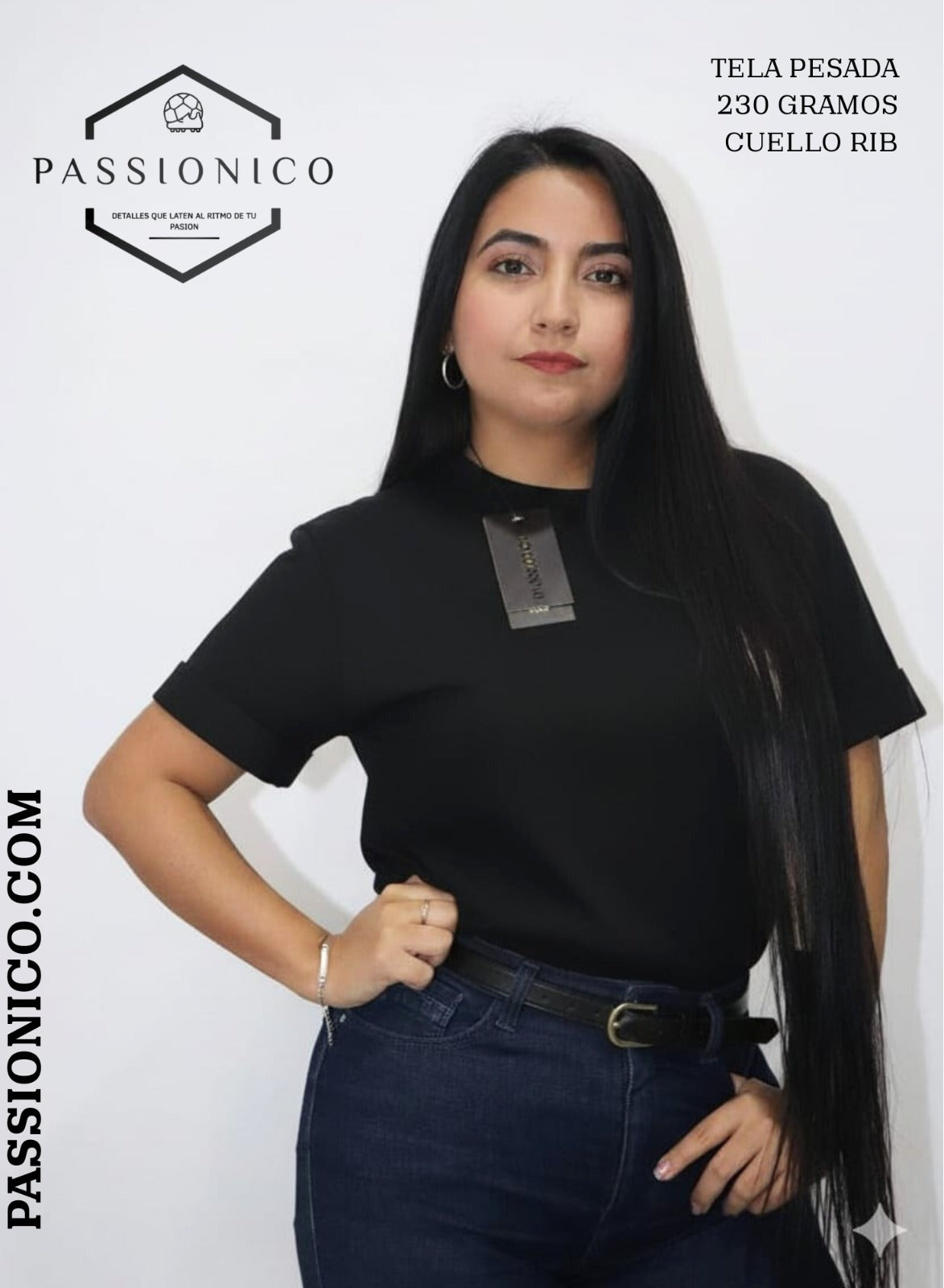 Camiseta Dama tela pesada 230 gm